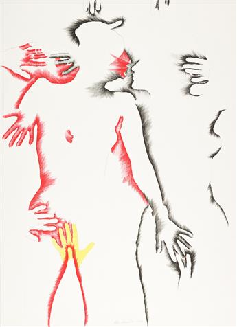 MARISOL ESCOBAR Two Embracing Figures.